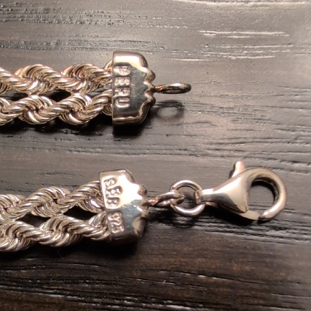 Sterling Silver Double Rope Bracelet - Picture 4 of 8